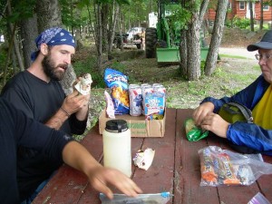 Thru-hiker Downstairs Dave's lunch Thru-hiker Downstairs Dave's lunch