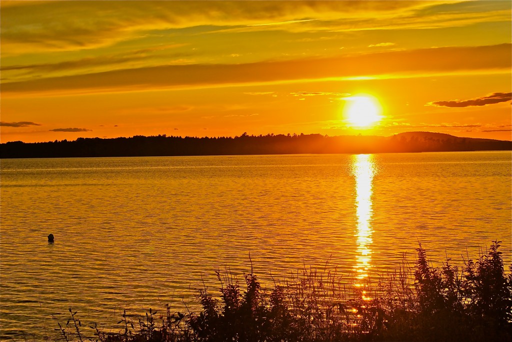 Sun over Big Lake, Maine