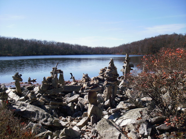 Rock sculptures at Sunfish Pond