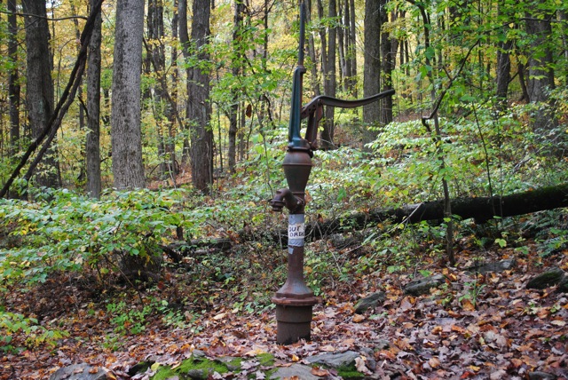 Water pump with an "out of order" sign Water pump with an "out of order" sign