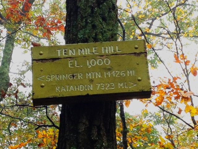 Ten Mile Hill sign Ten Mile Hill sign