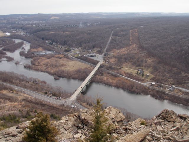 Looking down at the Lehigh River