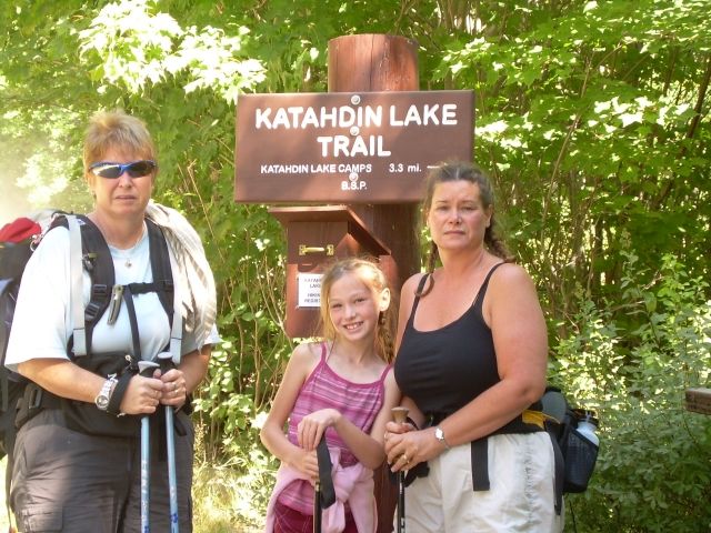 Katahdin Lake Trail sign