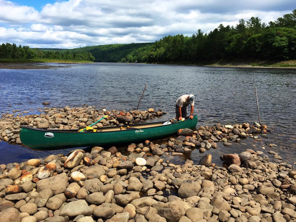 Canoe in Kennebec River